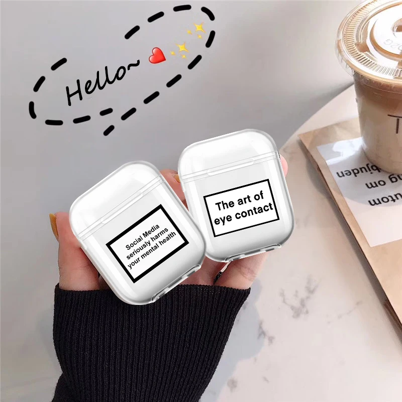 Text Label Case For Apple Airpods 1 2 Wireless Bluetooth Earphone Social Media Seriously Harms Your Mental Health Clear Cover
Text Label Case For Apple Airpods 1 2 Wireless Bluetooth Earphone Social Media Seriously Harms Your Mental Health Clear Cover