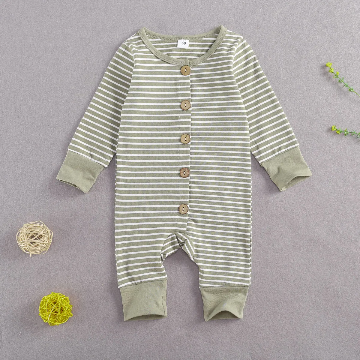 Newborn Baby Striped Romper, Infant Long Sleeve O-neck Jumpsuit, Toddler Kids Button-up Outfit for Spring, Fall
Newborn Baby Striped Romper, Infant Long Sleeve O-neck Jumpsuit, Toddler Kids Button-up Outfit for Spring, Fall