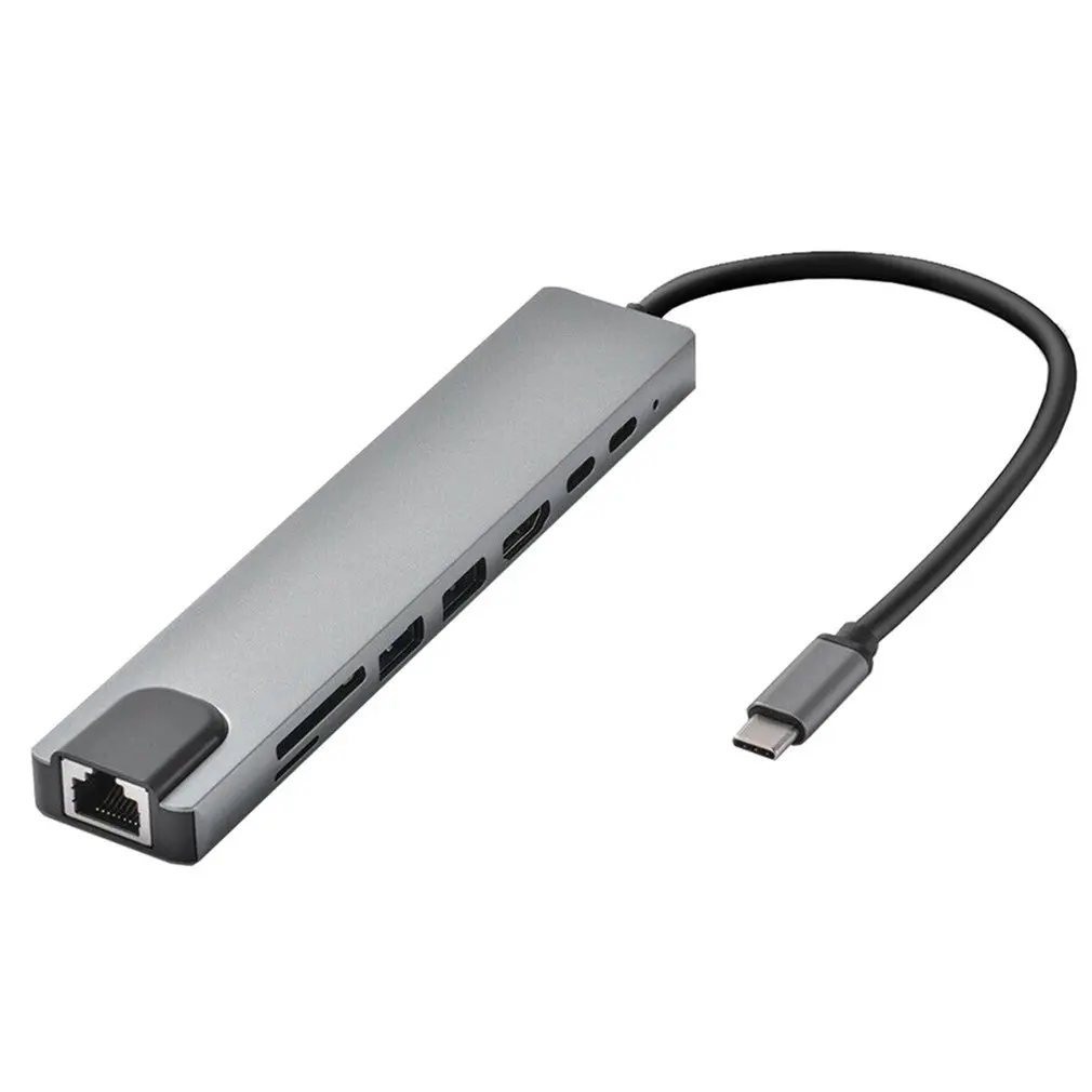 1 Pcs 8In1 Usb-C 3.1 To Type-C Usb 3.0 Hub HDMI-compatible Rj45 Ethernet Micro Security Digital Card Tf Otg Adapter
1 Pcs 8In1 Usb-C 3.1 To Type-C Usb 3.0 Hub HDMI-compatible Rj45 Ethernet Micro Security Digital Card Tf Otg Adapter