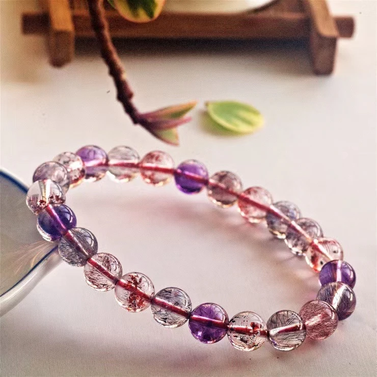 Genuine Natural Red Super Seven 7 Rutilated Quartz Crystal Bracelet 8mm Women Men Clear Round Beads Bracelet AAAAA
Genuine Natural Red Super Seven 7 Rutilated Quartz Crystal Bracelet 8mm Women Men Clear Round Beads Bracelet AAAAA