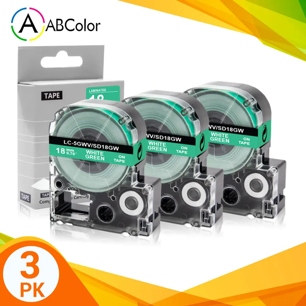3 шт. SD18GW лента для Epson SD18GW запечатанных лент белого, зеленого цвета, лента принтера 18 мм для King Джим Epson LW-500 LW-400 700 этикетировщик
3 шт. SD18GW лента для Epson SD18GW запечатанных лент белого, зеленого цвета, лента принтера 18 мм для King Джим Epson LW-500 LW-400 700 этикетировщик