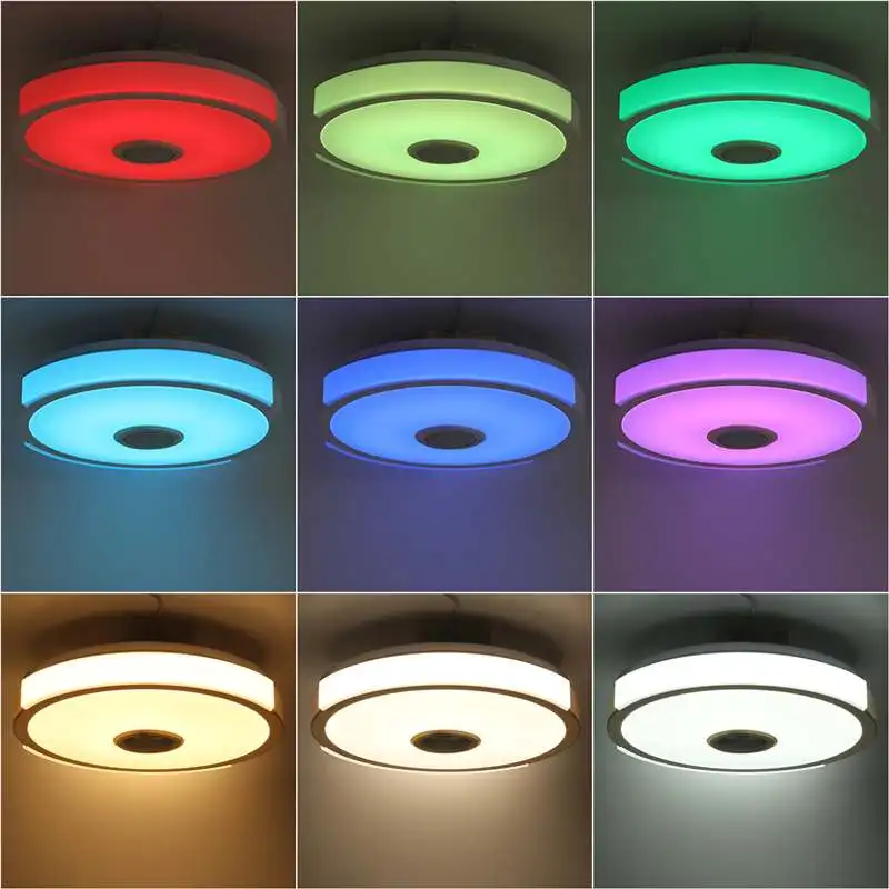 72W LED Ceiling Lights with bluetooth Speaker Smart Phone APP Remote Control Light RGB Dimmable Bedroom 38cm Ceiling Lamp
72W LED Ceiling Lights with bluetooth Speaker Smart Phone APP Remote Control Light RGB Dimmable Bedroom 38cm Ceiling Lamp