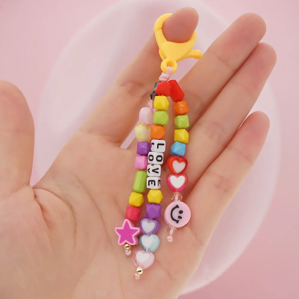 Girl's Love Heart-Shaped Five-Pointed Star Rainbow LOVE Letter Cube Smiley Face Women's Car Keychain Lanyard Jewelry Accessories
Girl's Love Heart-Shaped Five-Pointed Star Rainbow LOVE Letter Cube Smiley Face Women's Car Keychain Lanyard Jewelry Accessories