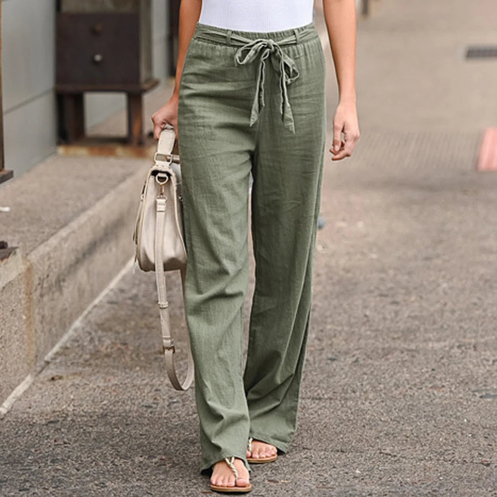 CALOFE Pants Women Wide Leg Pants Solid Color Bow Sash High Waist Wide Leg Pants Women Cotton Linen Long Trousers Loose Pants
CALOFE Pants Women Wide Leg Pants Solid Color Bow Sash High Waist Wide Leg Pants Women Cotton Linen Long Trousers Loose Pants
