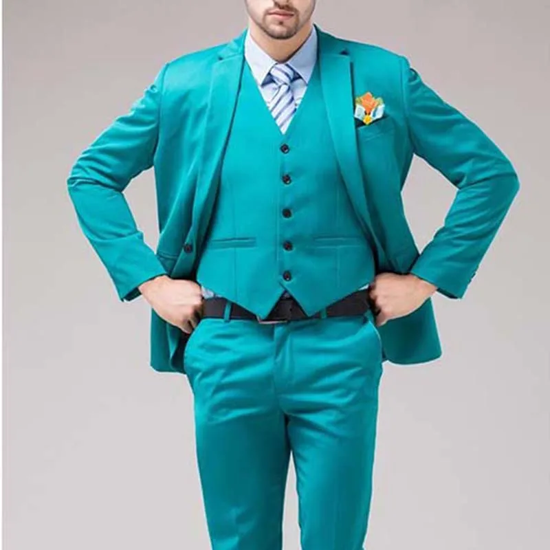 Groom Tuxedos Notch Lapel Men's Suits Turquoise Bridegroom Wedding Dinner Best Man Suits (Jacket+Pants+Tie+Vest)
Groom Tuxedos Notch Lapel Men's Suits Turquoise Bridegroom Wedding Dinner Best Man Suits (Jacket+Pants+Tie+Vest)