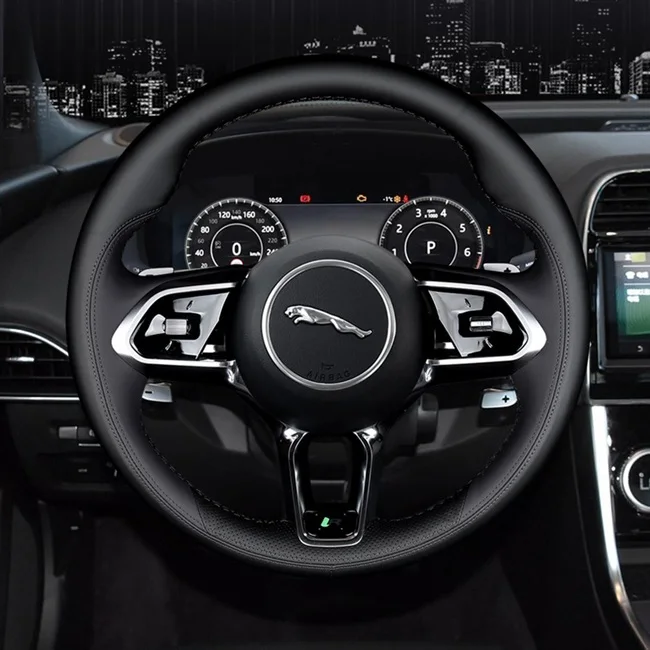 DIY hand-stitched suede Leather car steering wheel cover for Jaguar XEL XFL E-PACE F-PACE F-TYPE Interior Auto Accessories
DIY hand-stitched suede Leather car steering wheel cover for Jaguar XEL XFL E-PACE F-PACE F-TYPE Interior Auto Accessories