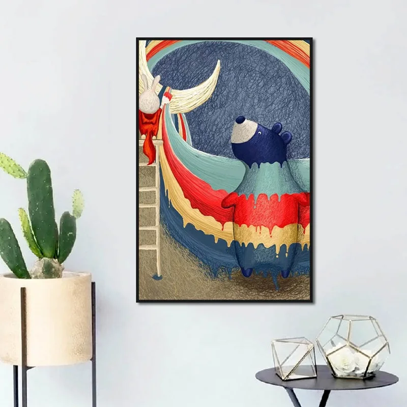 Abstract Cartoon Poster Decorative Moon Rabbit And Cub Home Wall Art Print Canvas Painting For Living Children Room Decoration
Abstract Cartoon Poster Decorative Moon Rabbit And Cub Home Wall Art Print Canvas Painting For Living Children Room Decoration