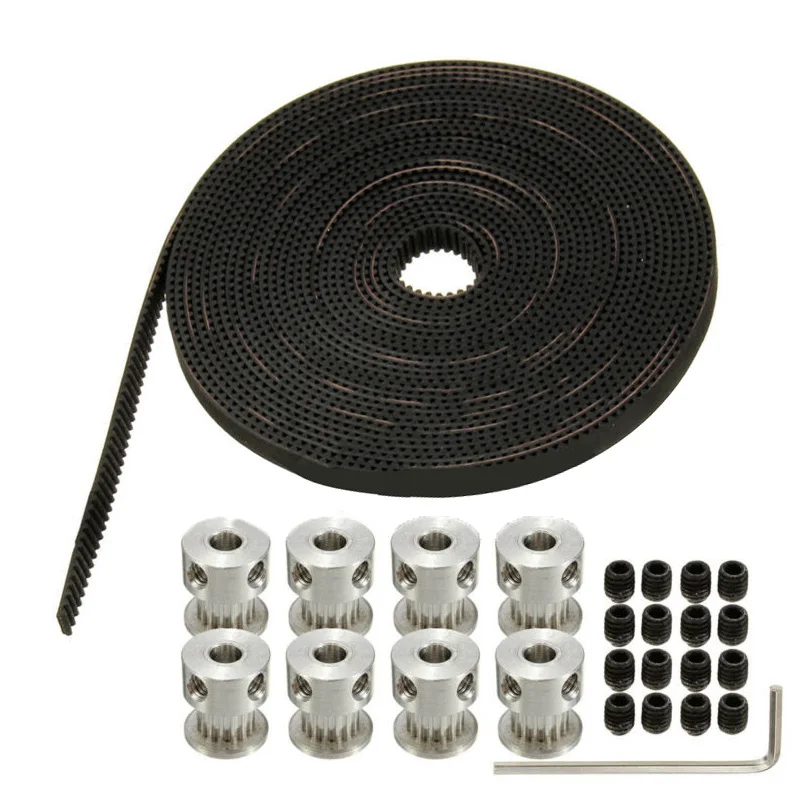 Aluminum Alloy Bore pulley 5mm Tool For RepRap Prusa Mendel Printer 3D 5M Belt