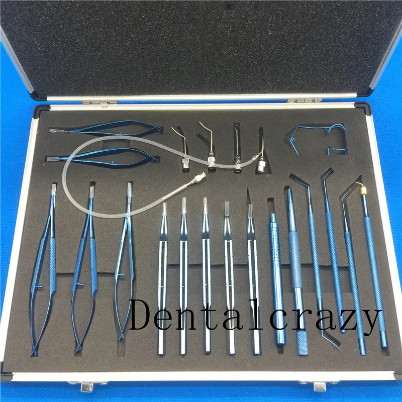 21pcs Ophthalmic Cataract & Intraocular Set Surgical Instrument Eye Micro Surgery Tools
21pcs Ophthalmic Cataract & Intraocular Set Surgical Instrument Eye Micro Surgery Tools