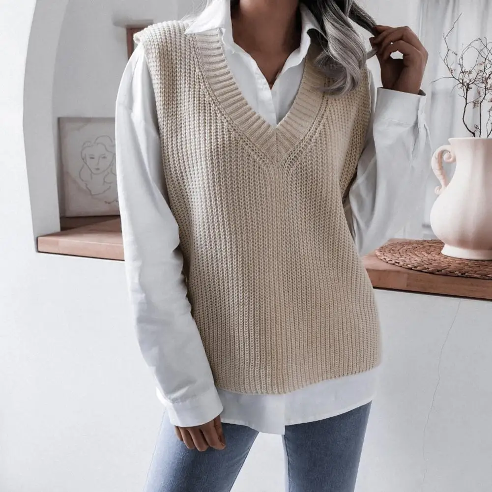 Knitted Sweaters For Women Fashion 2021 Autumn Winter Clothes Casual Solid color Sweater Vest Women Pullovers White Blue Apricot
Knitted Sweaters For Women Fashion 2021 Autumn Winter Clothes Casual Solid color Sweater Vest Women Pullovers White Blue Apricot