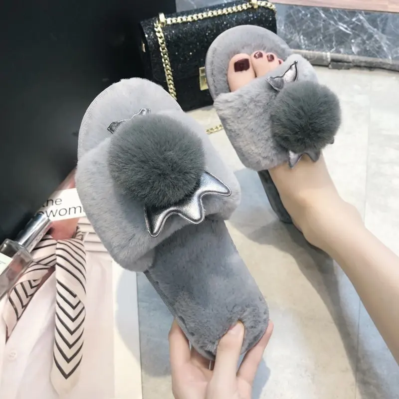 House Fur Ball Women Fuzzy Slippers Winter Bedroom Grils Warm Plush Shoes Open-Toe Leisure Indoor Ladies Fluffy Slippers
House Fur Ball Women Fuzzy Slippers Winter Bedroom Grils Warm Plush Shoes Open-Toe Leisure Indoor Ladies Fluffy Slippers