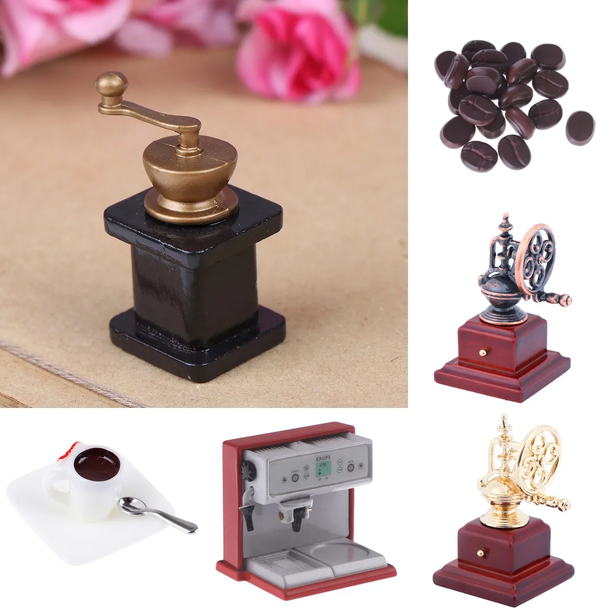 Metal Coffeemaker Coffee Beans Cup & Saucer & Spoon Simulation Kitchen Furniture Doll House Miniature Accessories 1:12 Dollhouse
Metal Coffeemaker Coffee Beans Cup & Saucer & Spoon Simulation Kitchen Furniture Doll House Miniature Accessories 1:12 Dollhouse