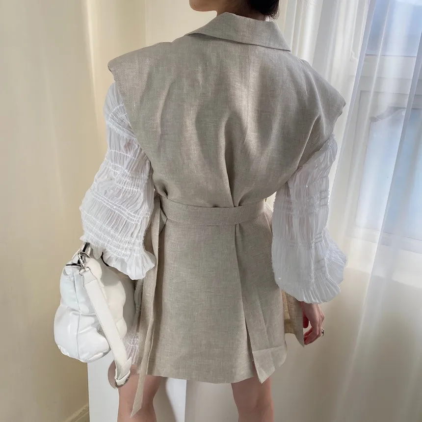 Korean Style Two Piece Set Women Loose Long Sleeve Mini Dress and Sleeveless Single Breasted Tank Coat Casual 2 Piece Outfits
Korean Style Two Piece Set Women Loose Long Sleeve Mini Dress and Sleeveless Single Breasted Tank Coat Casual 2 Piece Outfits