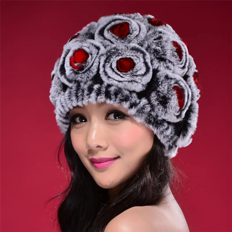 Russia Winter Hats New Good Elastic Women Real Rex Rabbit Fur Caps Flowers Skullies Cap Real Fur Knitted Beanies Lady Hats
Russia Winter Hats New Good Elastic Women Real Rex Rabbit Fur Caps Flowers Skullies Cap Real Fur Knitted Beanies Lady Hats