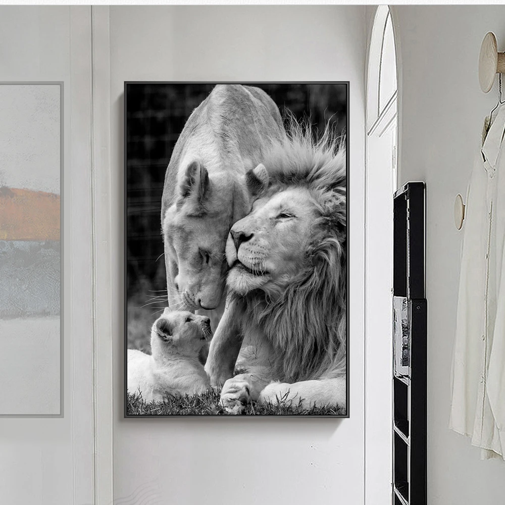 Paintings On the Wall Black And White Posters African Lions Family Animals Canvas Painting Wall Art Pictures Home Decor
Paintings On the Wall Black And White Posters African Lions Family Animals Canvas Painting Wall Art Pictures Home Decor