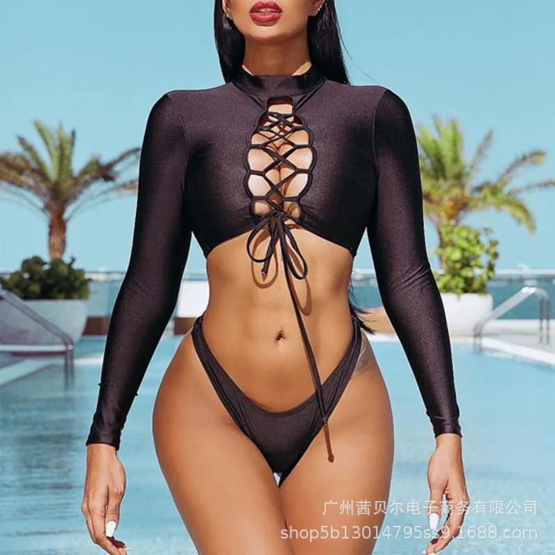Sexy Fashion 2021 Black Sexy Straps Long-sleeved Tight-fitting Suit Swimsuit Style Material Decoration Origin Gender Season Age
Sexy Fashion 2021 Black Sexy Straps Long-sleeved Tight-fitting Suit Swimsuit Style Material Decoration Origin Gender Season Age