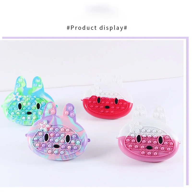 Cute Rabbit Silicone Shoulder Bags Push Bubble Fidget Toy Reliver Stress Storage Bag Antistress Children Sensory Games
Cute Rabbit Silicone Shoulder Bags Push Bubble Fidget Toy Reliver Stress Storage Bag Antistress Children Sensory Games
