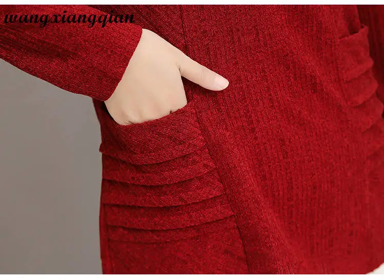 Women's Plus Size Knitted Sweater Loose Spring Sweater Solid Color Round Neck Hedging Pockets Beaded Details Sweater Fashion Z51 
Women's Plus Size Knitted Sweater Loose Spring Sweater Solid Color Round Neck Hedging Pockets Beaded Details Sweater Fashion Z51