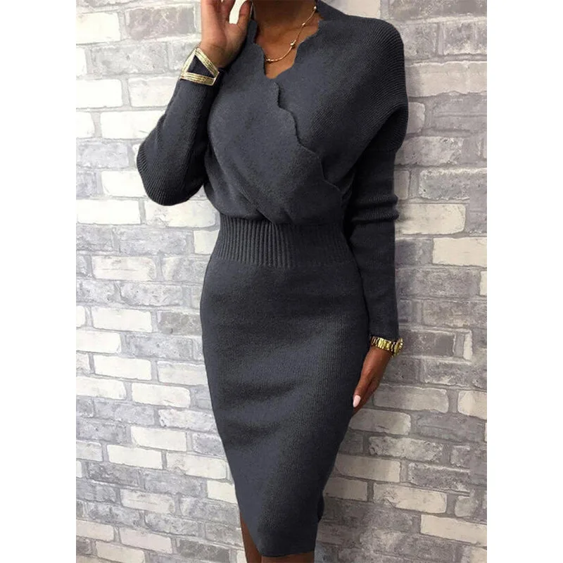 Sweater Dress Woman Long Sleeve Sexy Bodycon V-Neck Fall Black Knitted Dresses Party Korean Clothes Spring Casual Clothes
Sweater Dress Woman Long Sleeve Sexy Bodycon V-Neck Fall Black Knitted Dresses Party Korean Clothes Spring Casual Clothes