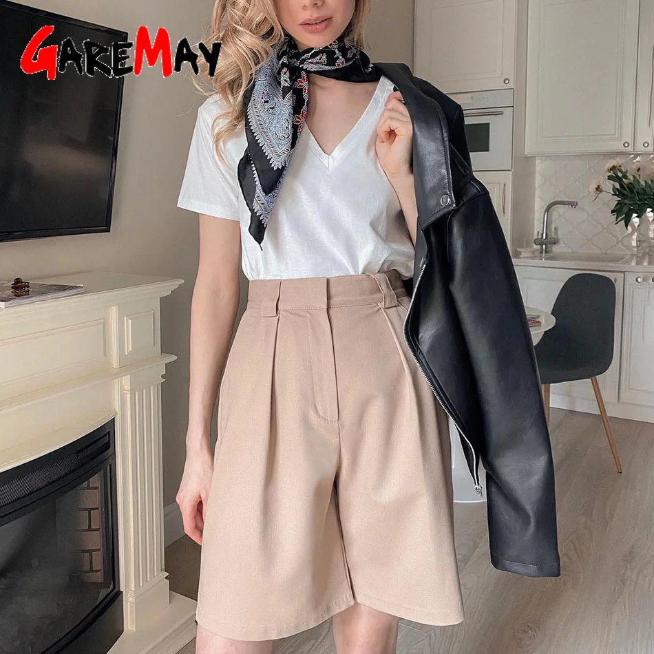 FAKUNTN Women's Summer Shorts 2021 Long with High Waist Female Loose White Classic Knee-Length Office Wide Women's Shorts Black
FAKUNTN Women's Summer Shorts 2021 Long with High Waist Female Loose White Classic Knee-Length Office Wide Women's Shorts Black