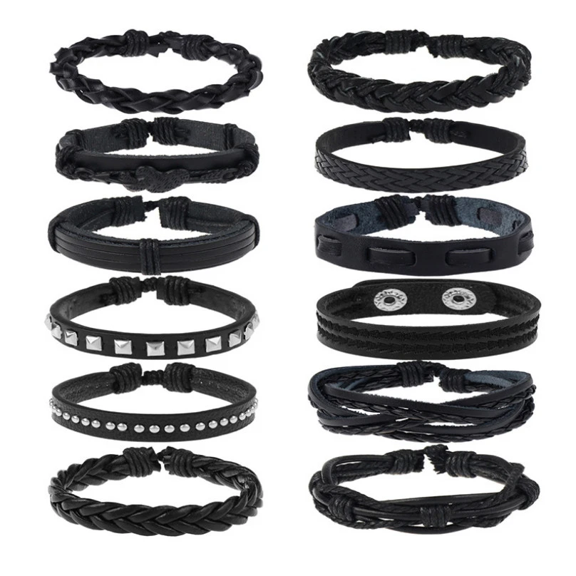 Fashion Hippie Black Bracelet Set Vintage Retro Rivets Heart Weave Leather Wrap Rope Charm Wristbands Bangle Hiphop Jewelry Gift
Fashion Hippie Black Bracelet Set Vintage Retro Rivets Heart Weave Leather Wrap Rope Charm Wristbands Bangle Hiphop Jewelry Gift
