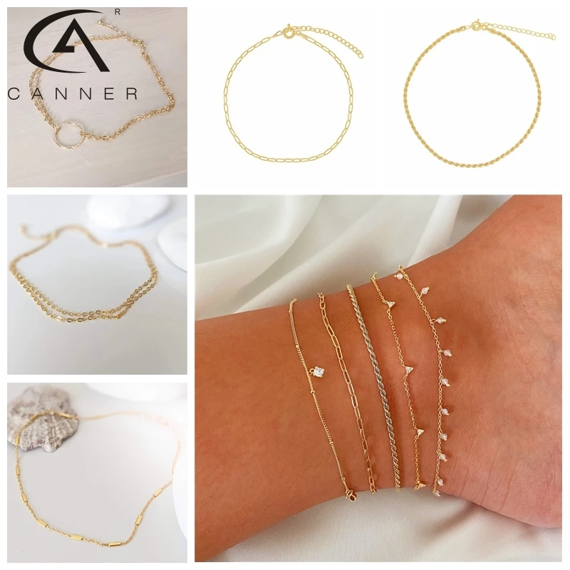 CANNER 925 Sterling Silver New Trendy Double Layer Brand Sandy Beach Female Anklet Simple Temperament Sexy Chain Jewelry Браслет
CANNER 925 Sterling Silver New Trendy Double Layer Brand Sandy Beach Female Anklet Simple Temperament Sexy Chain Jewelry Браслет