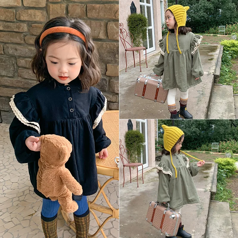 Winter New Arrival Korean Version cotton all-match girl's dress thickened with lace flying sleeve princess loose fashion
Winter New Arrival Korean Version cotton all-match girl's dress thickened with lace flying sleeve princess loose fashion