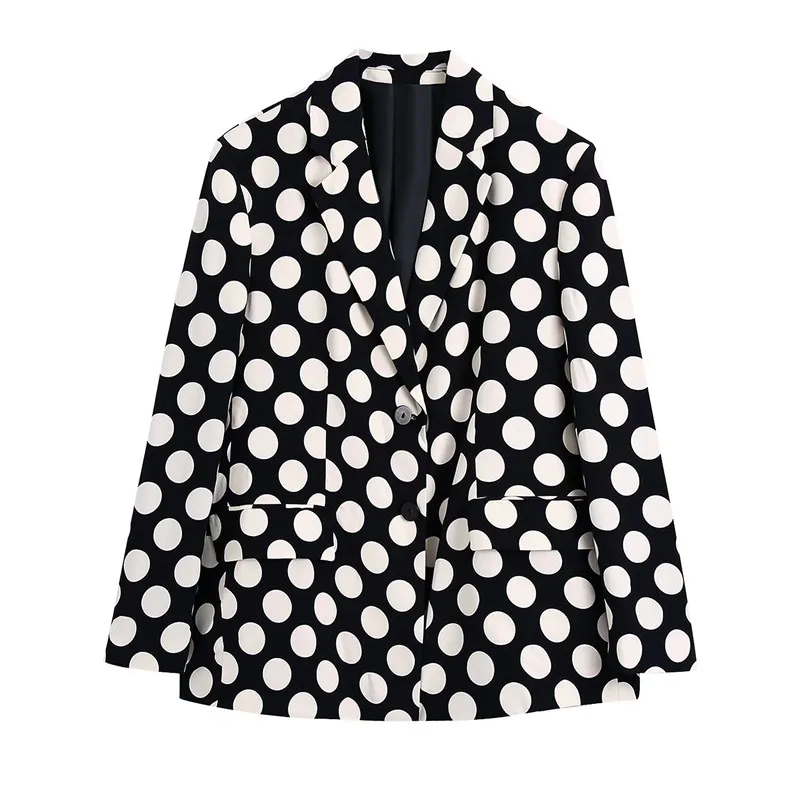 Evfer Casual Spring Autumn Polka Dot Print Womens Long Blazers Outwear Office Lady Double Pockets Long Sleeve Loose Chic Jackets
Evfer Casual Spring Autumn Polka Dot Print Womens Long Blazers Outwear Office Lady Double Pockets Long Sleeve Loose Chic Jackets