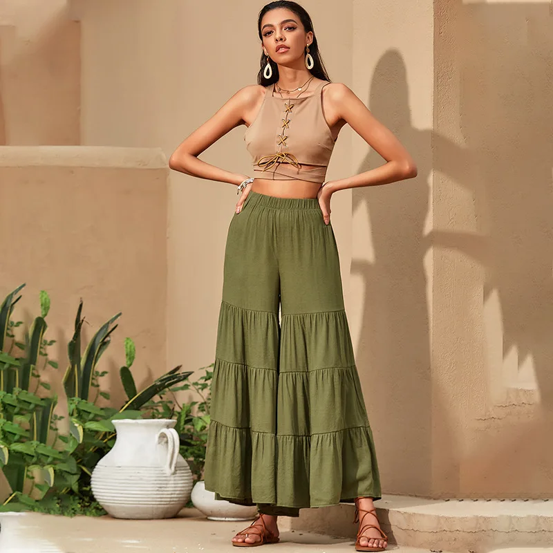 Autumn 2020 New High Waist Slim Loose Cotton Pants Holiday Beach Pants Women's Pleated Panel Wide Leg Pants Flare Joggers Women
Autumn 2020 New High Waist Slim Loose Cotton Pants Holiday Beach Pants Women's Pleated Panel Wide Leg Pants Flare Joggers Women