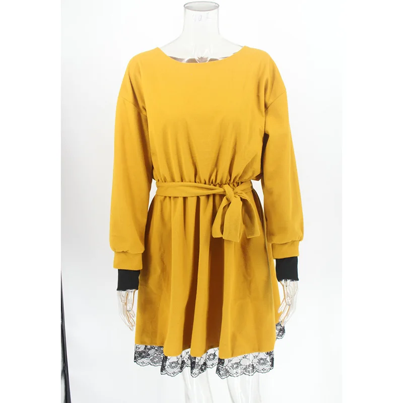Yellow Lace Women Dress Long Sleeve Loose Casual Bandage Party Dresses Mini Loose Autumn Winter Vestidos Korean Clothes SJ4847R
Yellow Lace Women Dress Long Sleeve Loose Casual Bandage Party Dresses Mini Loose Autumn Winter Vestidos Korean Clothes SJ4847R