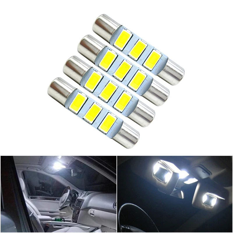 4x 28mm Festoon LED T6.3 C5W 29mm LED T6 C5W Festoon Dome Led Reading Light Car Vanity Mirror Lights Sun Visor Lamp Canbus
4x 28mm Festoon LED T6.3 C5W 29mm LED T6 C5W Festoon Dome Led Reading Light Car Vanity Mirror Lights Sun Visor Lamp Canbus