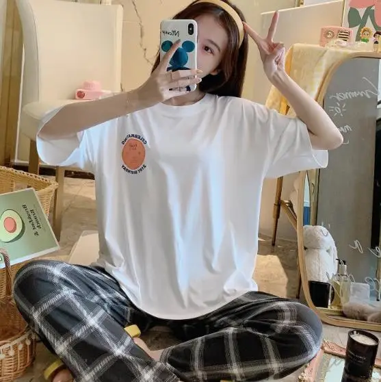 New student's sleepwear set short sleeve trousers pajamas women spring summer plaid girl's sleepwear pijama new pyjama femme
New student's sleepwear set short sleeve trousers pajamas women spring summer plaid girl's sleepwear pijama new pyjama femme