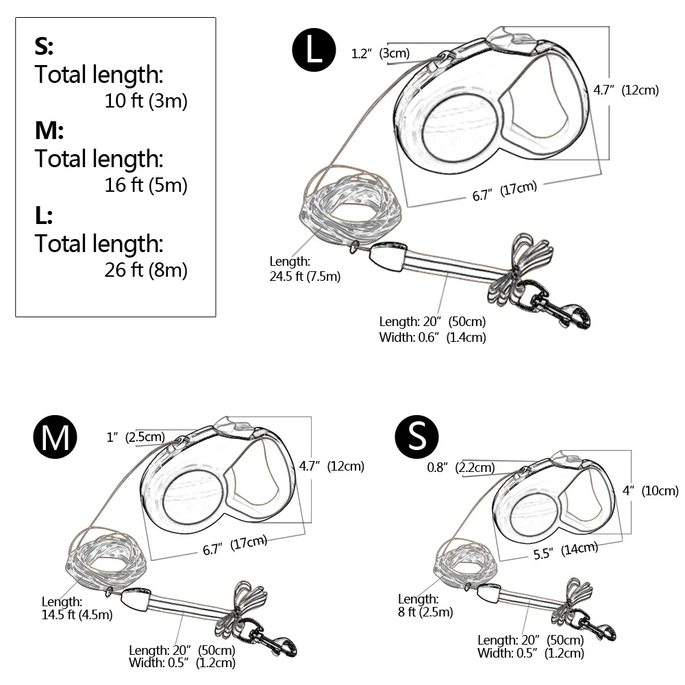 Retractable Dog Accessories Leash Automatic Extending Nylon Puppy Pet Leashes Lead Walking Running Traction Rope 5m 8m
Retractable Dog Accessories Leash Automatic Extending Nylon Puppy Pet Leashes Lead Walking Running Traction Rope 5m 8m