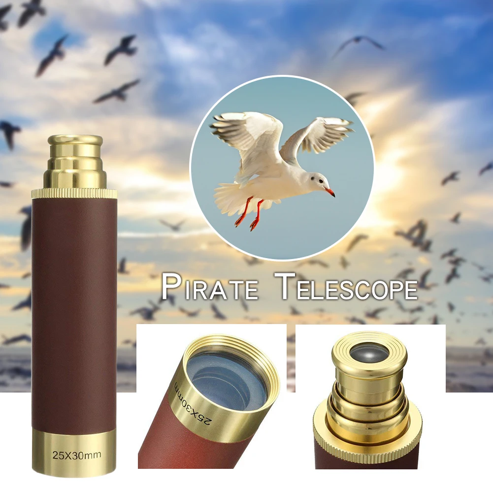 High power 25X30 Pirate Monocular Professional Vision Monocular Telescope Astronomical Eyepiece Spyglass with Free leather bag
High power 25X30 Pirate Monocular Professional Vision Monocular Telescope Astronomical Eyepiece Spyglass with Free leather bag