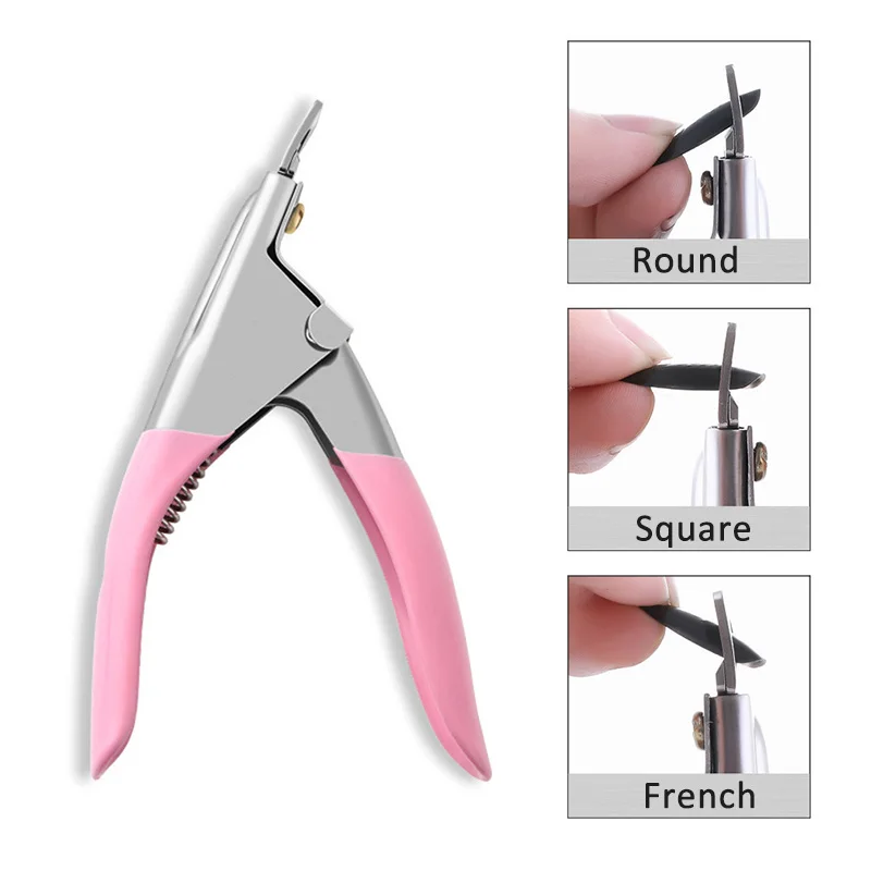 U Форма кусачки для ногтей круглая квадратная французский DIY Sharp накладные ногти