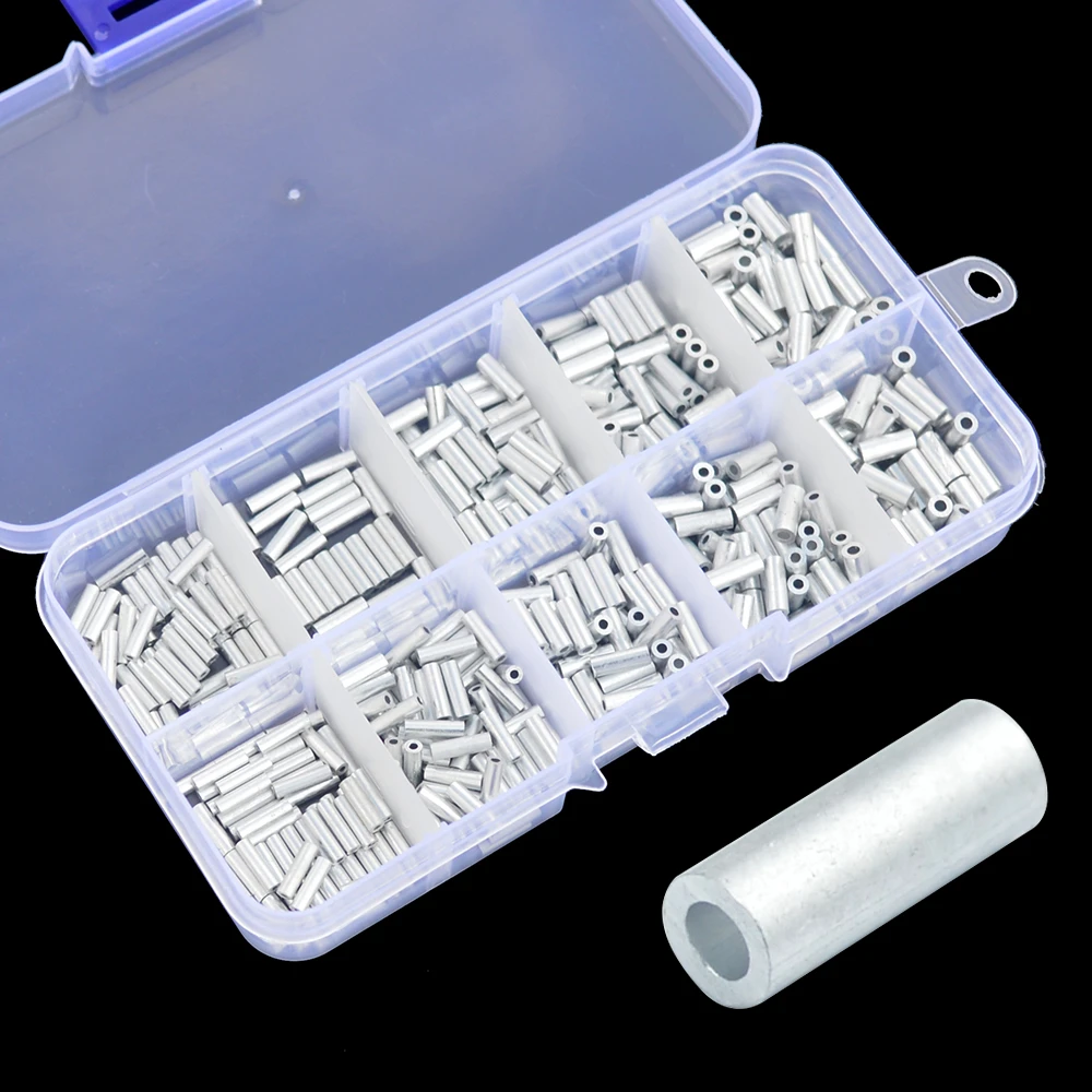 Fishing Crimp Sleeves 500pcs Assorted Mixed Size Aluminum Single Round Fishing Line Crimping Tube Wire Crimp Connector
Fishing Crimp Sleeves 500pcs Assorted Mixed Size Aluminum Single Round Fishing Line Crimping Tube Wire Crimp Connector
