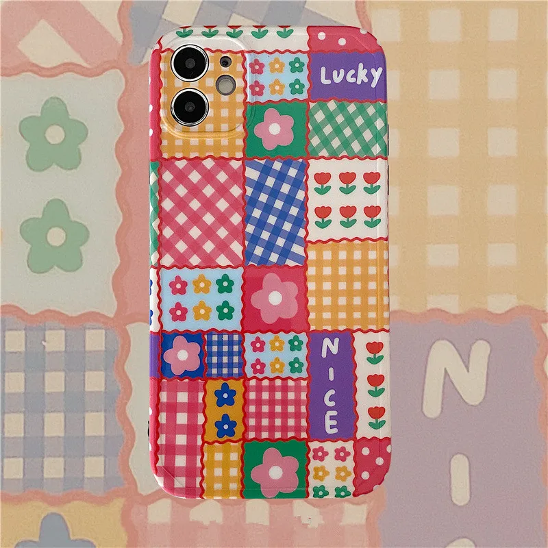 Retro sweet plaid Flower art kawaii Japanese Phone Case For iPhone 11 12 Pro Max Xs Max XR X 7 8 Plus 7Plus case Cute Soft Cover
Retro sweet plaid Flower art kawaii Japanese Phone Case For iPhone 11 12 Pro Max Xs Max XR X 7 8 Plus 7Plus case Cute Soft Cover