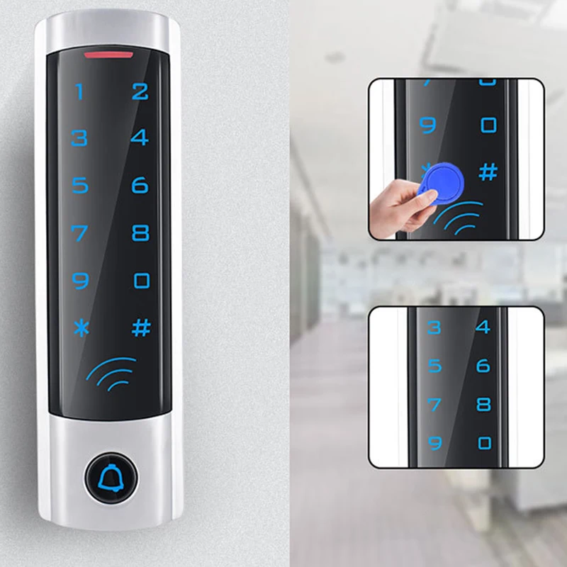 Metal Contact Waterproof Access Control Card Swipe Password Access Control Integrated Machine Backlit Buttons