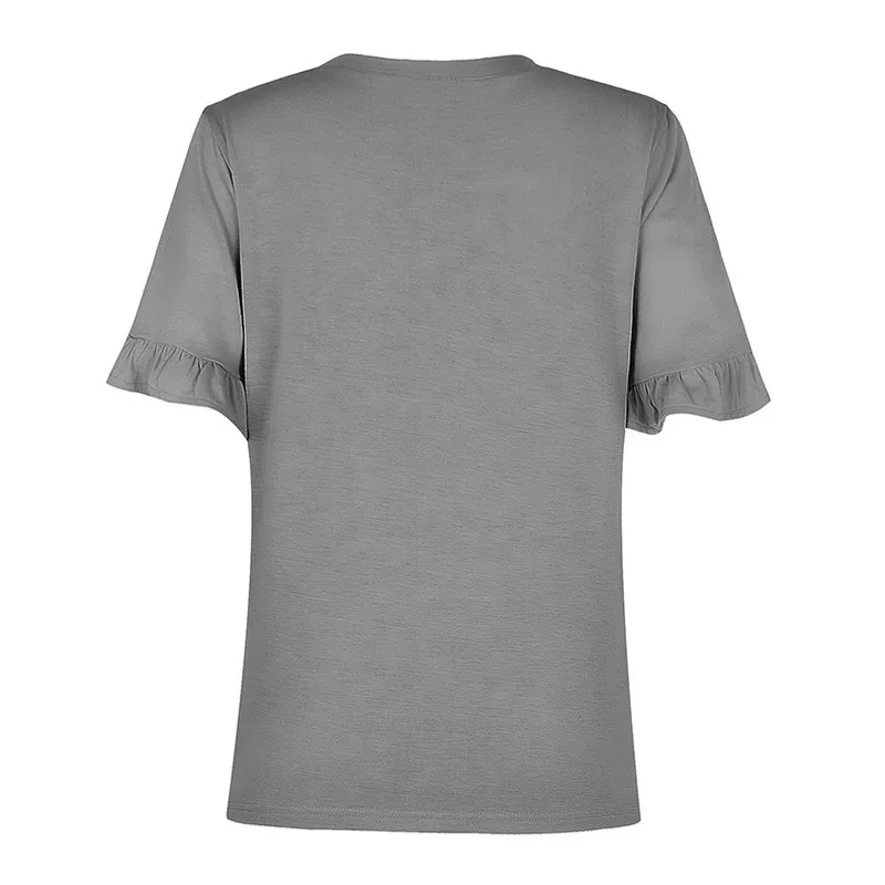 Women's Solid Color Short Sleeve Ruffles Round Neckline T-shirt Graphic T Shirts Women Sexy Tops Plus Size
Women's Solid Color Short Sleeve Ruffles Round Neckline T-shirt Graphic T Shirts Women Sexy Tops Plus Size