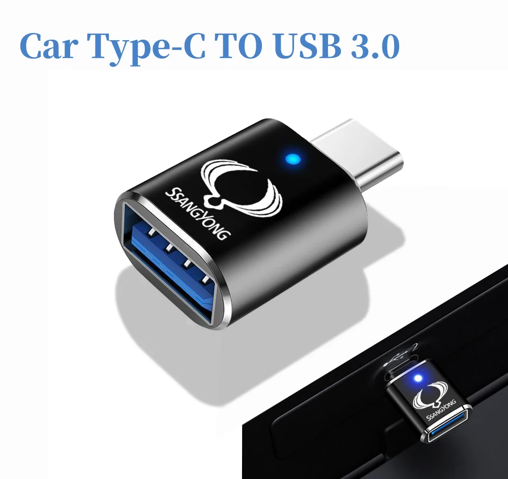 Type-C USB OTG Adapter USB 3.0 Converter Car Charger for SsangYong Korando Turismo Rexton Musso Tivoli Rodius Car accessories
Type-C USB OTG Adapter USB 3.0 Converter Car Charger for SsangYong Korando Turismo Rexton Musso Tivoli Rodius Car accessories