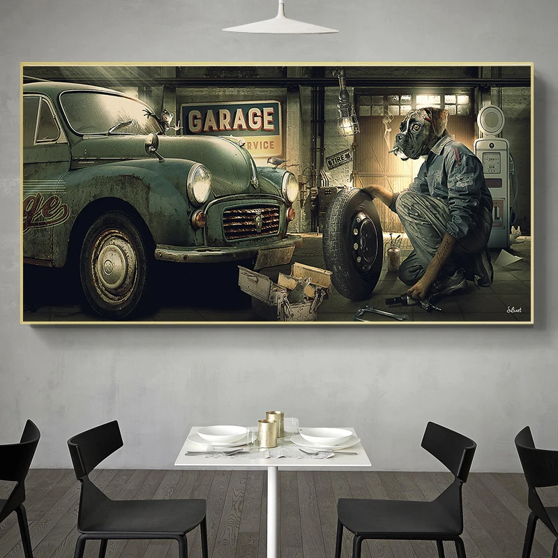 Modern Abstract Dog Repairing The Car Canvas Painting Cool Bulldog Poster and Print Wall Art Pictures for Living Room Home Decor
Modern Abstract Dog Repairing The Car Canvas Painting Cool Bulldog Poster and Print Wall Art Pictures for Living Room Home Decor