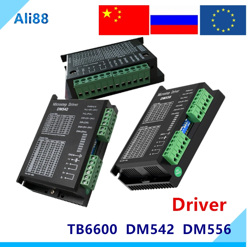 Драйвер шагового двигателя DM542 DM556 TB6600 Nema17 Nema23 Nema34 42/57/86 4A DC9 40V 1 осевой шаговый