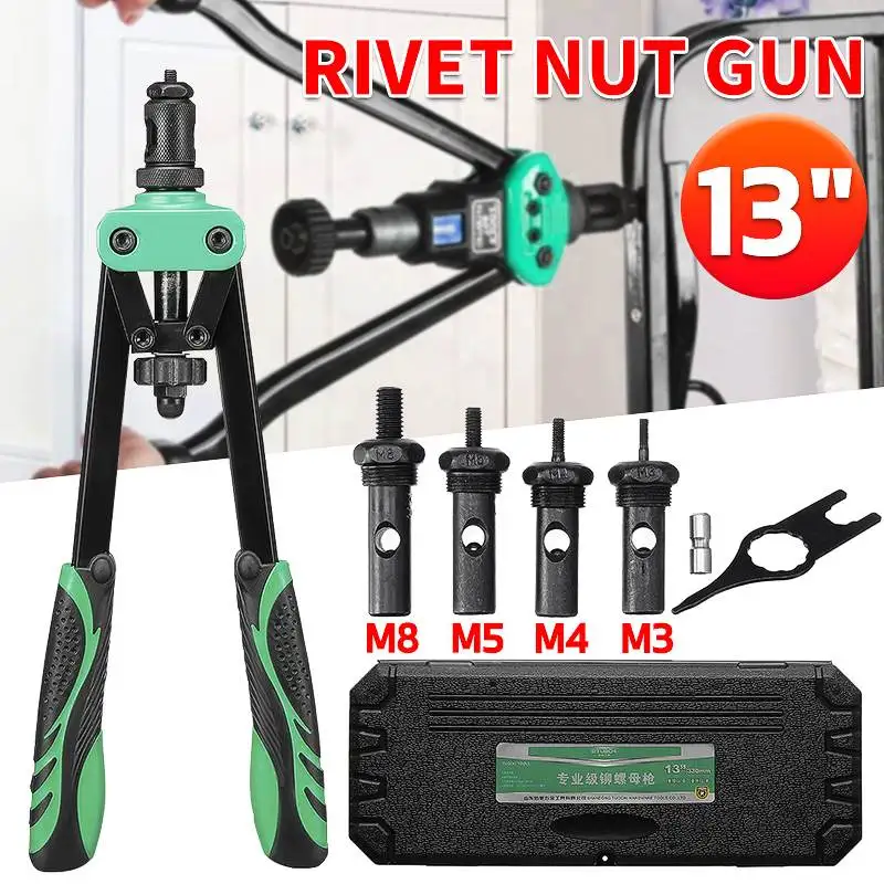13inch M3/M4/M5/M8 Riveter Gun Blind Automatic Riveter Tool Hand Insert Rivet Tools Set Heavy Duty Manual Mandrels Ram Pliers
13inch M3/M4/M5/M8 Riveter Gun Blind Automatic Riveter Tool Hand Insert Rivet Tools Set Heavy Duty Manual Mandrels Ram Pliers