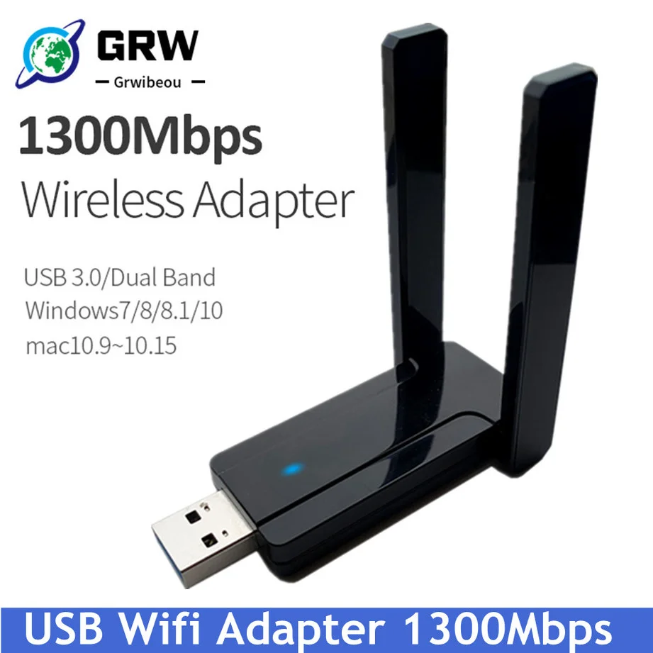 

Wireless AC1200 Dual Band USB3.0 RTL8812AC 1200Mbps Wlan USB Wifi Lan Adapter 802.11ac Dongle With Antenna For Desktop Laptop