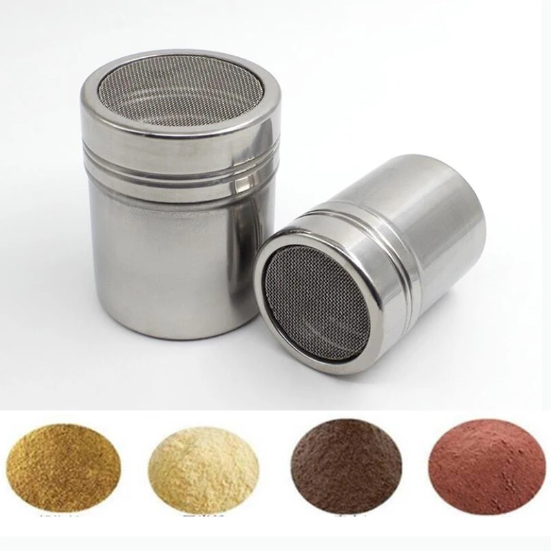 Stainless Steel Chocolate Shaker Cocoa Flour Icing Sugar Powder Coffee Sifter Lid Shaker Cooking Tools Coffee Accessories AX1808
Stainless Steel Chocolate Shaker Cocoa Flour Icing Sugar Powder Coffee Sifter Lid Shaker Cooking Tools Coffee Accessories AX1808