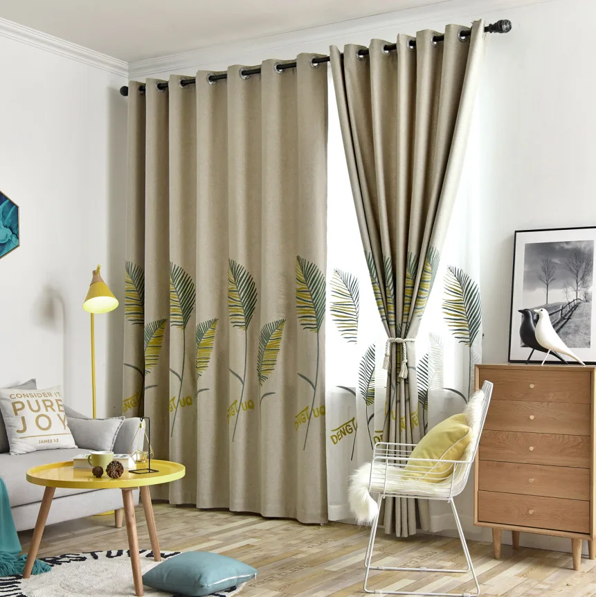 Nordic Style Curtains for Living Room Bedroom High-Grade Embroidered Leaves Fresh Linen-like Embroidered General Pleat
Nordic Style Curtains for Living Room Bedroom High-Grade Embroidered Leaves Fresh Linen-like Embroidered General Pleat