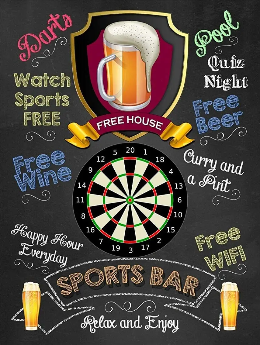 Darts billiards pinballs Logo Metal Tin Sign, Vintage Retro Poster Art Creative Door Sign Decor for Bars Cafes Pubs Home 12x8 in 
Darts billiards pinballs Logo Metal Tin Sign, Vintage Retro Poster Art Creative Door Sign Decor for Bars Cafes Pubs Home 12x8 in