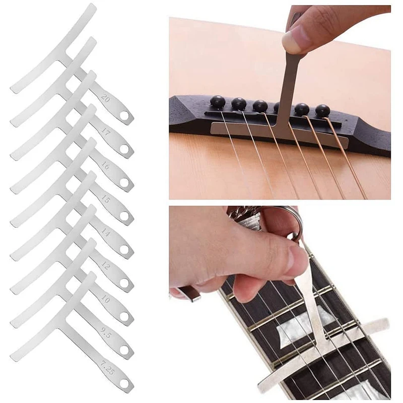 9Pcs Understring Radius Gauge + String Action Ruler Gauge Tool + Guitar Bridge Saddle Nut Files Set Guitar Repair Tool Accessori
9Pcs Understring Radius Gauge + String Action Ruler Gauge Tool + Guitar Bridge Saddle Nut Files Set Guitar Repair Tool Accessori