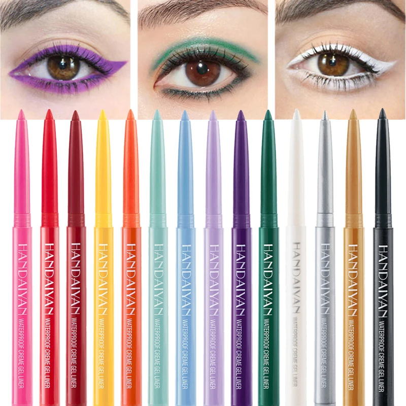 Colorful Neon Eyeliner Gel Pencil Long-lasting Waterproof White Black Ultra-fine Eye Liner Pen Shiny Cosmetics Makeup Tools 
Colorful Neon Eyeliner Gel Pencil Long-lasting Waterproof White Black Ultra-fine Eye Liner Pen Shiny Cosmetics Makeup Tools