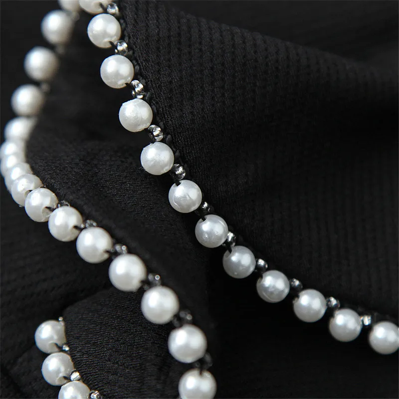 Woman Runway Designers Pearls Long Trumpet Dress Autumn Winter Clothes Elegant Black Cocktail Party Robe Femme Office Vestidos
Woman Runway Designers Pearls Long Trumpet Dress Autumn Winter Clothes Elegant Black Cocktail Party Robe Femme Office Vestidos